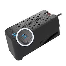 Estabilizador De Voltaje Forza Fvr 1222usb 1200va 600w Color Negro
